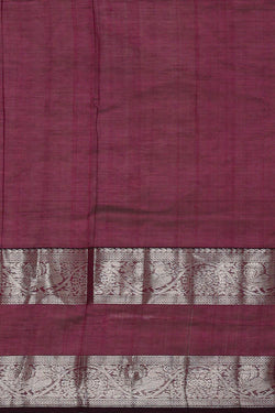 Image of Kuppadam Silk Cotton Deep Wine Saree