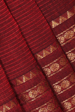 Image of Kuppadam Silk Cotton Dark Red Saree