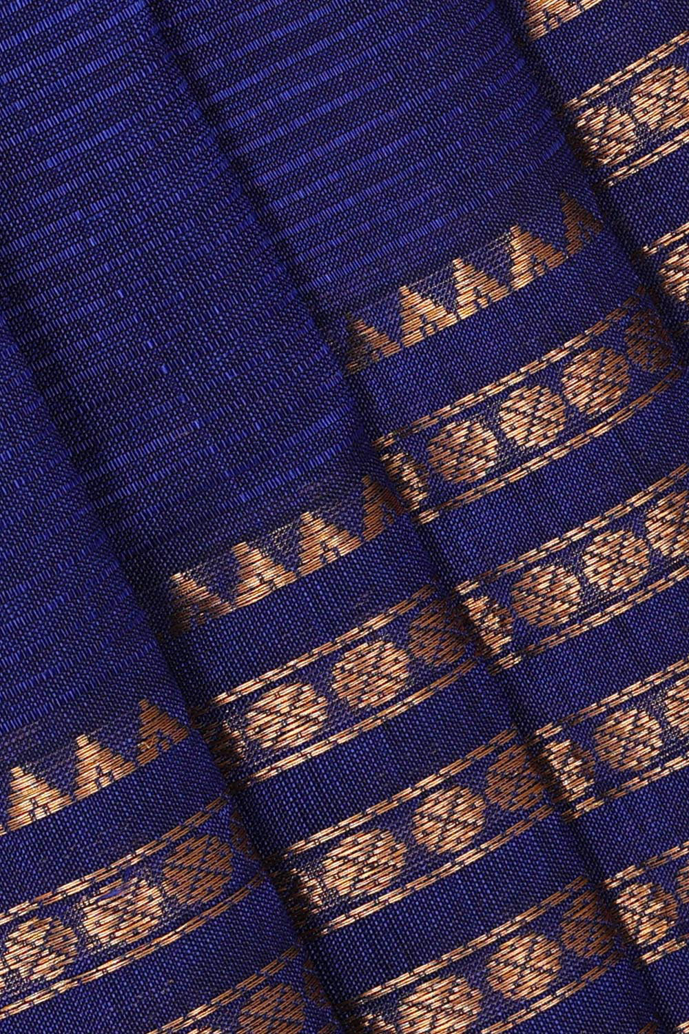 Kuppadam Silk Cotton Royal Blue Saree