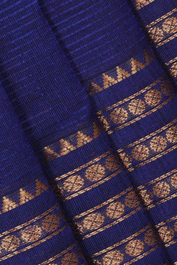 Image of Kuppadam Silk Cotton Royal Blue Saree