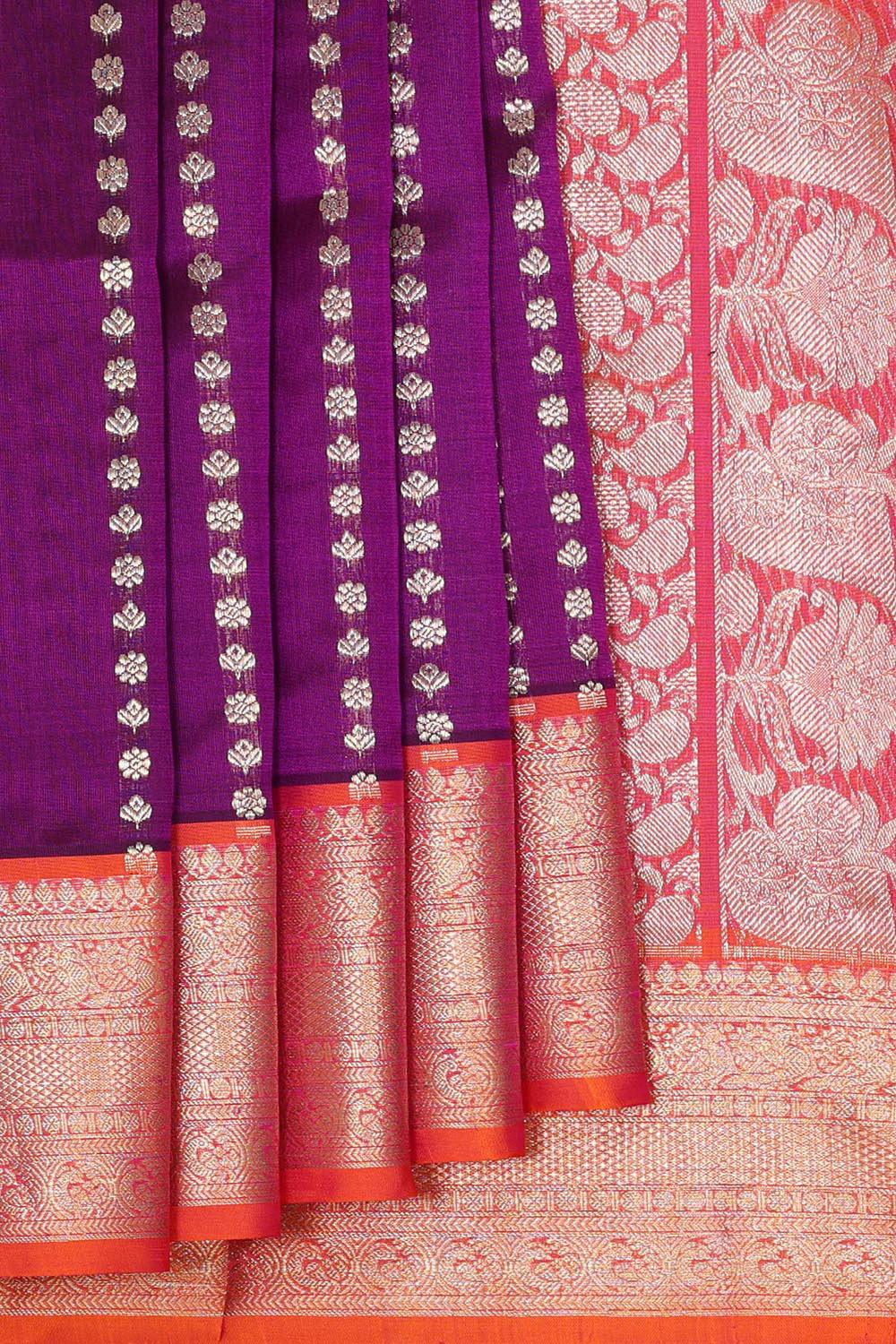 Collection of Venkatagiri Silk Magenta Purple Saree in a gallery layout