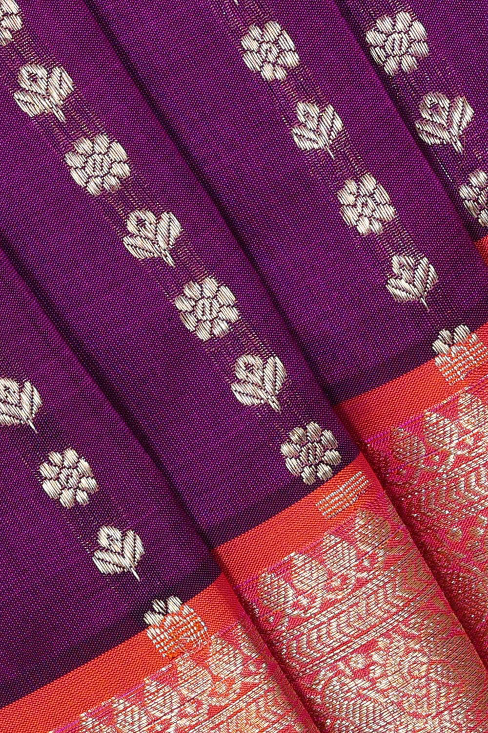 Collection of Venkatagiri Silk Magenta Purple Saree in a gallery layout