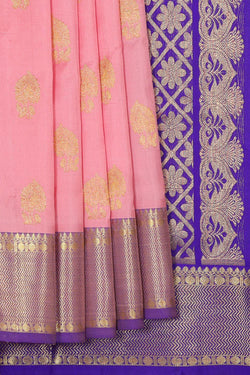 Image of Venkatagiri Silk Light Peach Pink Saree