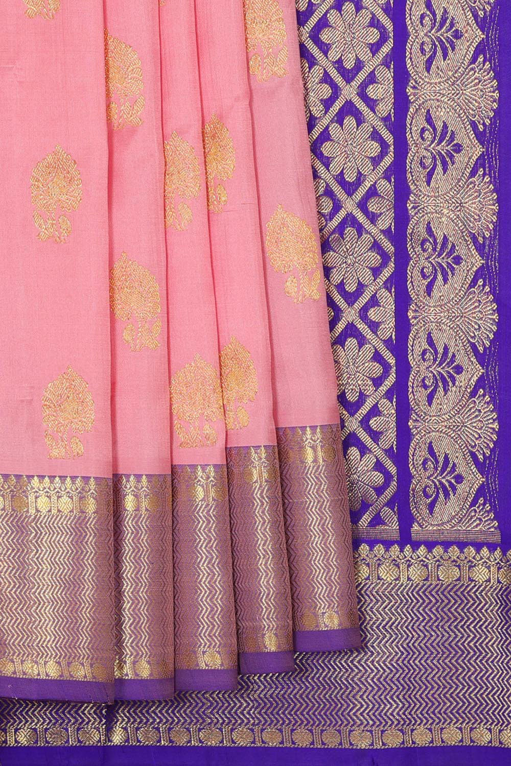 Venkatagiri Silk Light Peach Pink Saree