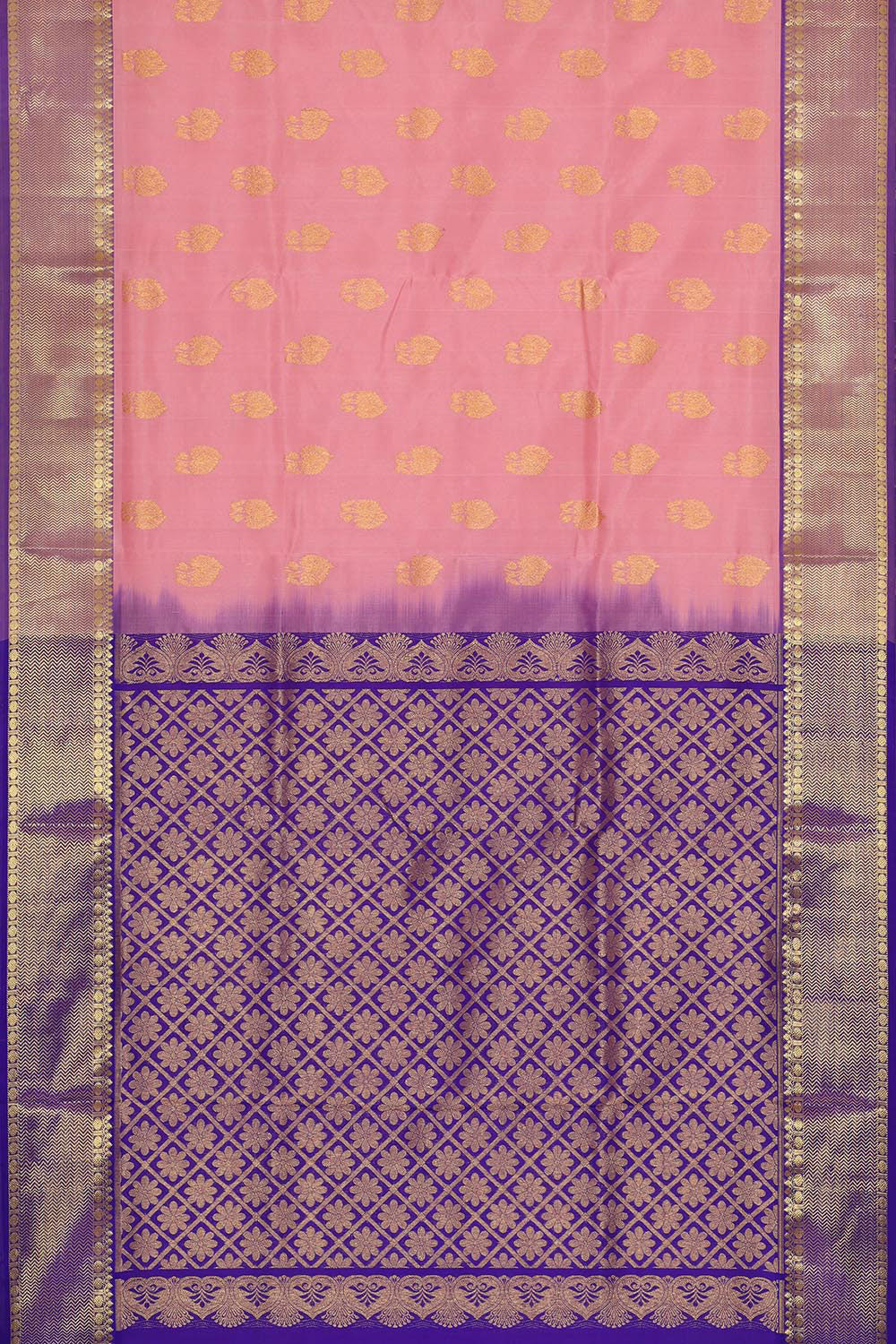 Venkatagiri Silk Light Peach Pink Saree