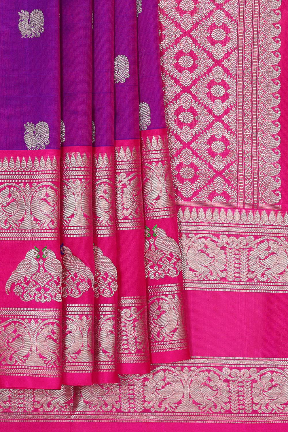 Venkatagiri Silk Magenta Purple Saree