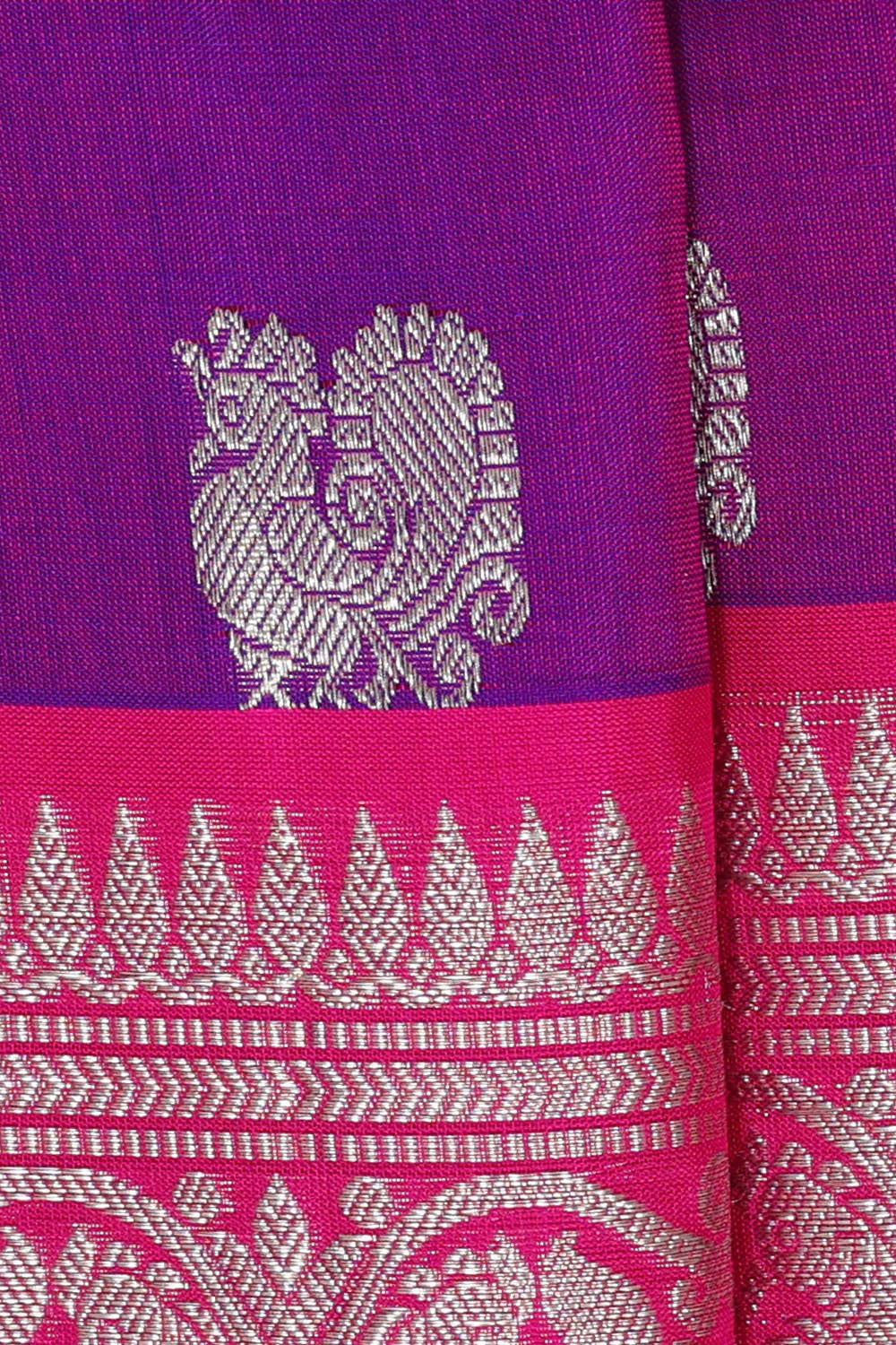 Venkatagiri Silk Magenta Purple Saree