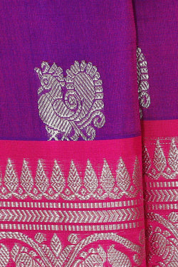 Image of Venkatagiri Silk Magenta Purple Saree