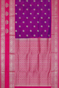 Image of Venkatagiri Silk Magenta Purple Saree