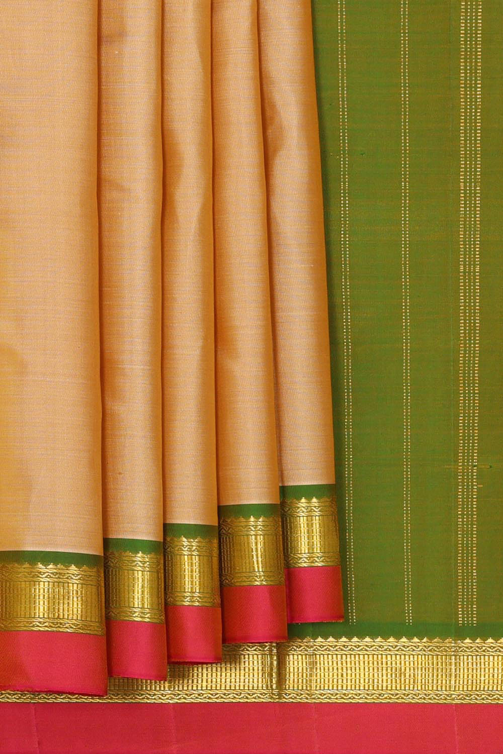 Collection of Arani Silk Beige Saree in a gallery layout