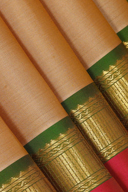 Collection of Arani Silk Beige Saree in a gallery layout