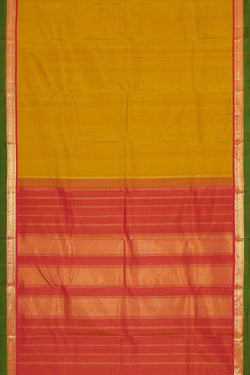 Collection of Arani Silk Mustard Yellow Saree in a gallery layout