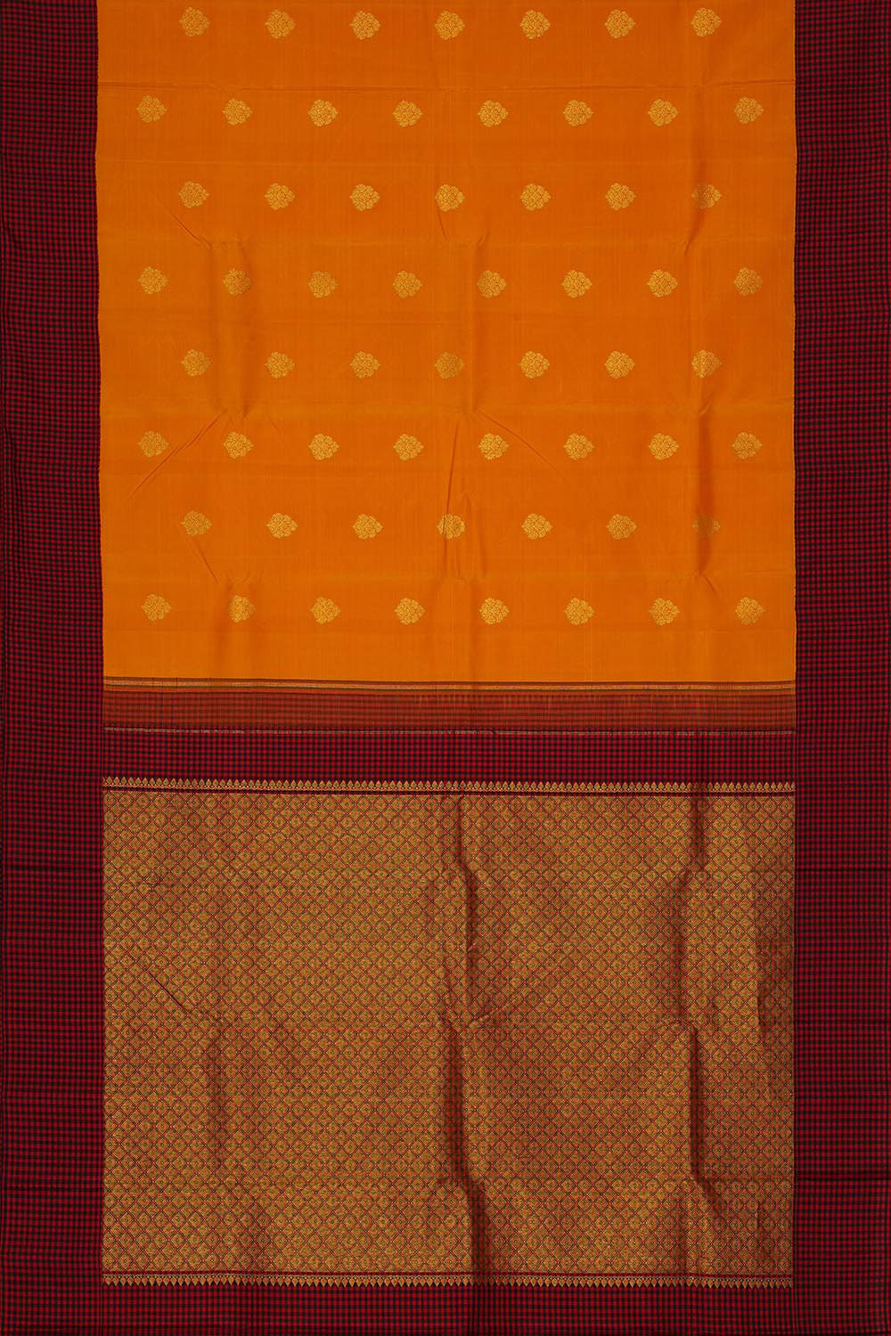 Arani Silk Mustard Orange Saree