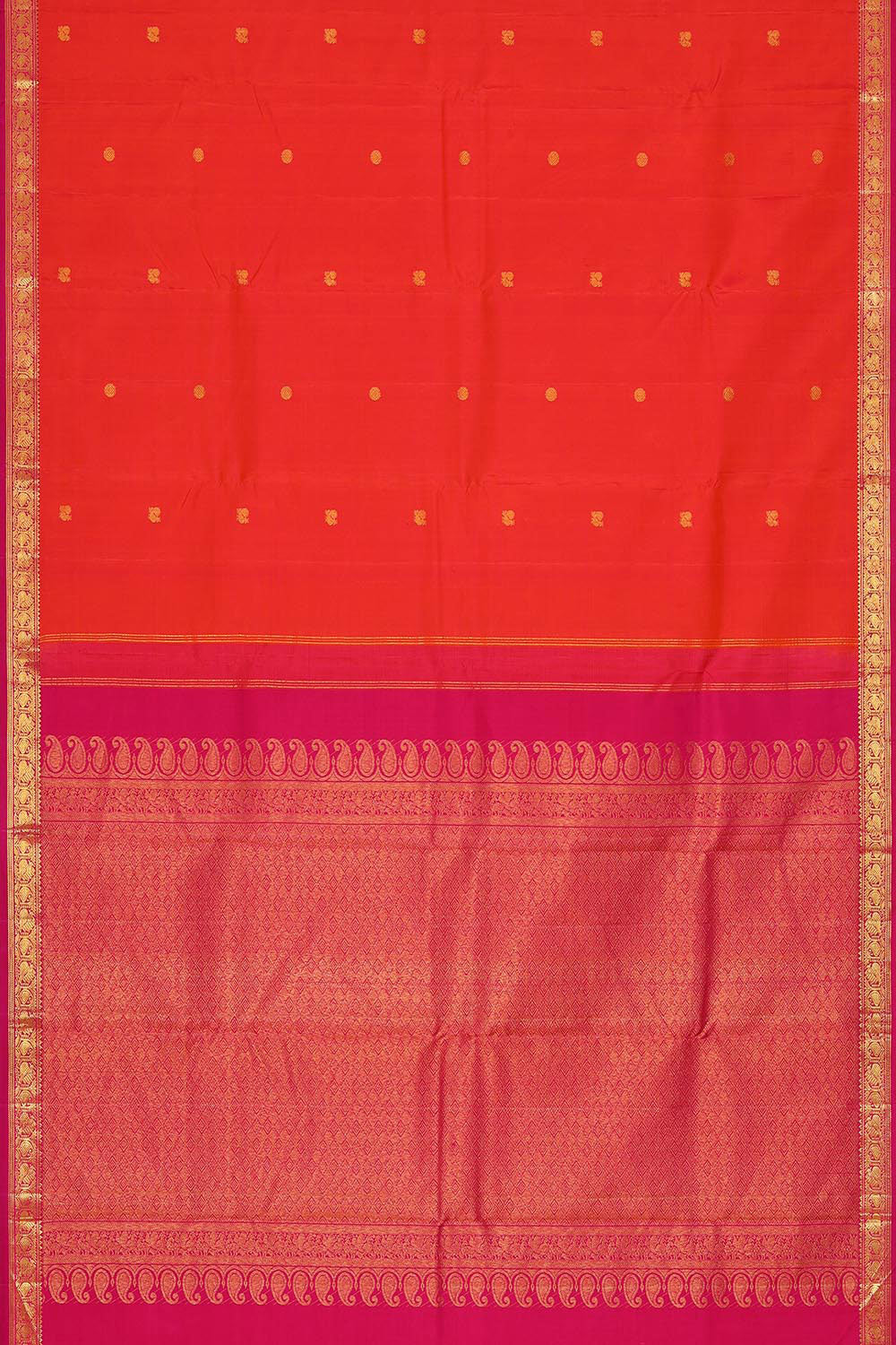 Collection of Arani Silk Orange Saree in a gallery layout