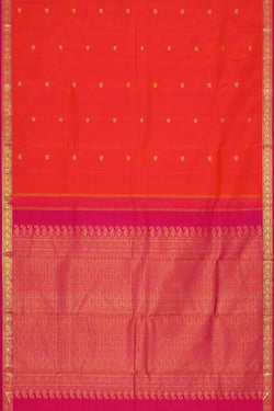 Collection of Arani Silk Orange Saree in a gallery layout