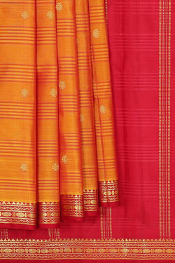 Collection of Arani Silk Orange Saree in a gallery layout