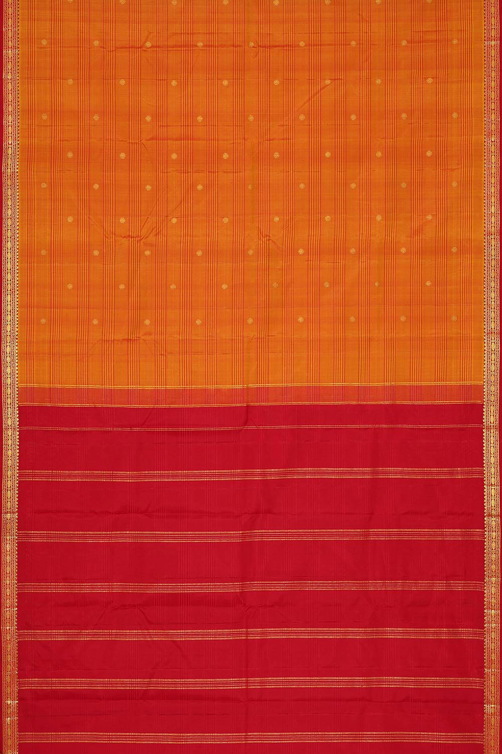 Collection of Arani Silk Orange Saree in a gallery layout