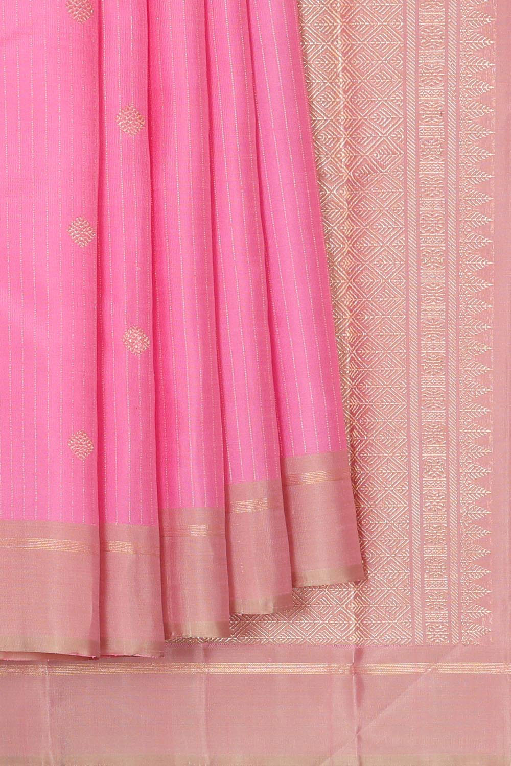 Collection of Arani Silk Pink Saree in a gallery layout