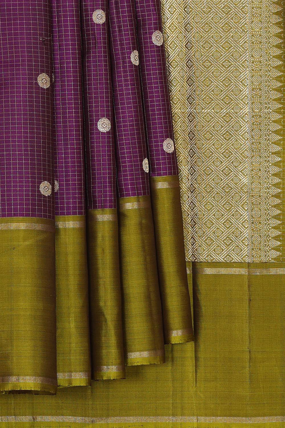 Collection of Arani Silk Violet Saree in a gallery layout