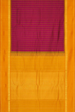 Collection of Arani Silk Dark Magenta Saree in a gallery layout