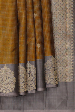 Image of Arani Silk Golden Brown Saree