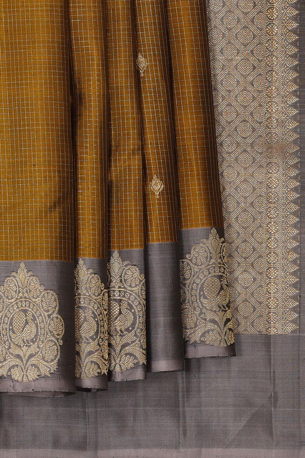 Arani Silk Golden Brown Saree