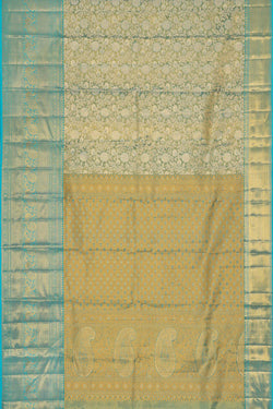 Collection of Kanchipattu Sky Blue Tissue Brocade Saree in a gallery layout