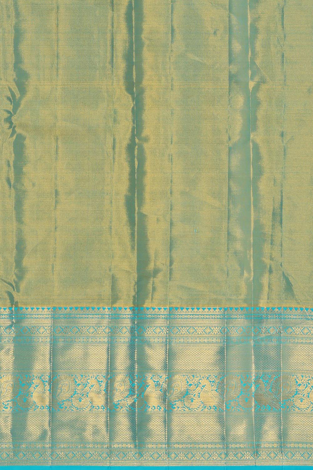 Collection of Kanchipattu Sky Blue Tissue Brocade Saree in a gallery layout