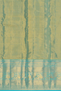 Collection of Kanchipattu Sky Blue Tissue Brocade Saree in a gallery layout