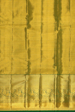 Collection of Kanchipattu Dark Green Tissue Brocade Saree in a gallery layout