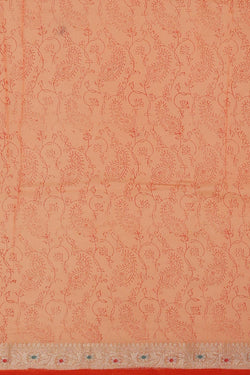 Image of Chanderi Cotton Silk Light Peach Saree