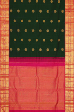 Image of Arani Silk Bottle Green Saree