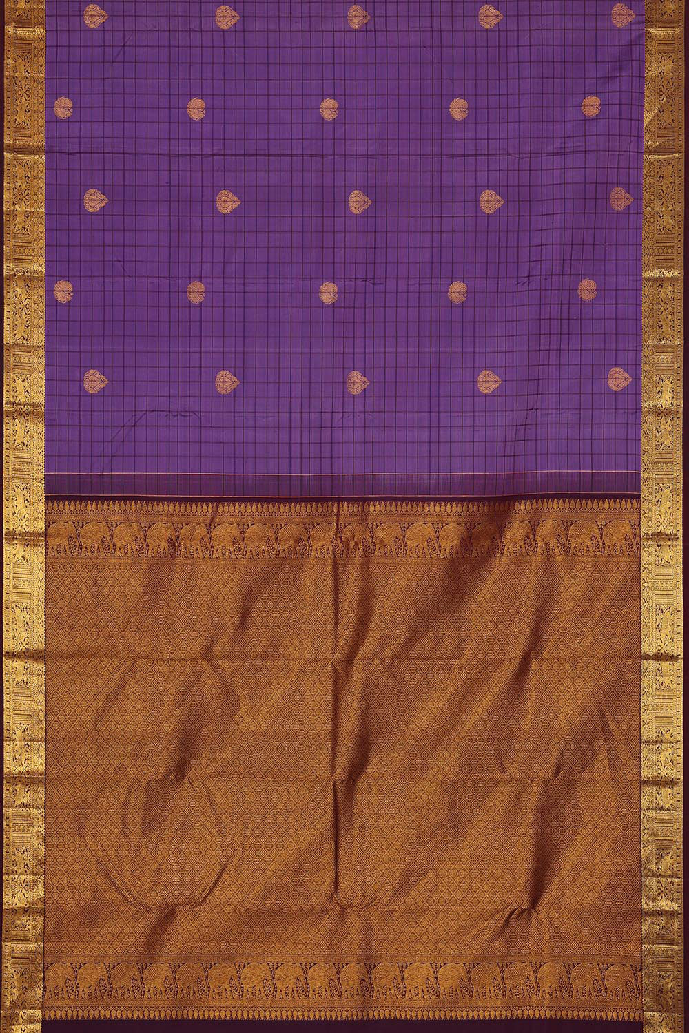 Collection of Arani Silk Dark Lavender Saree in a gallery layout