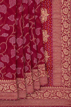 Image of Semi Georgette Wine Colour Saree