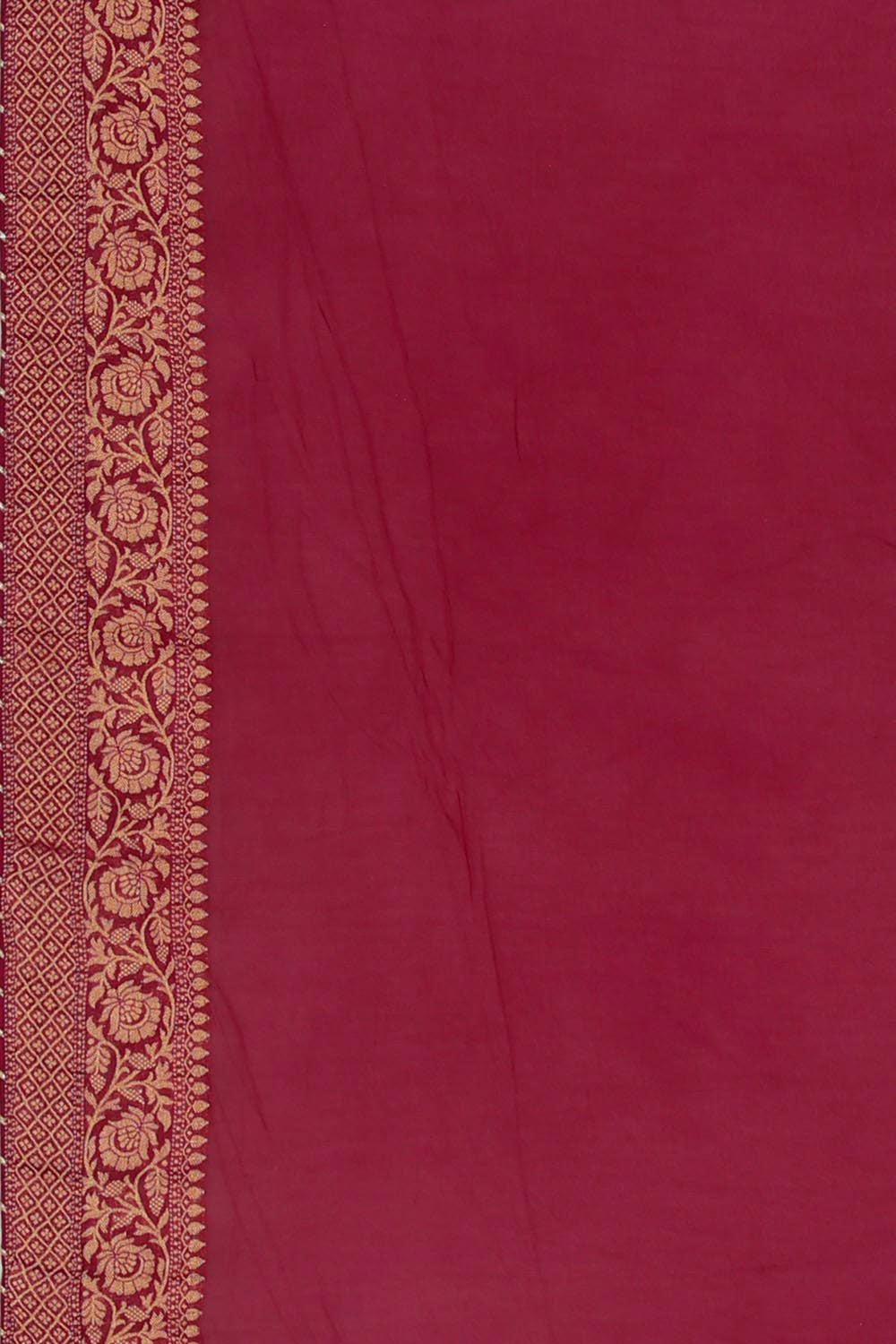 Semi Georgette Wine Colour Saree