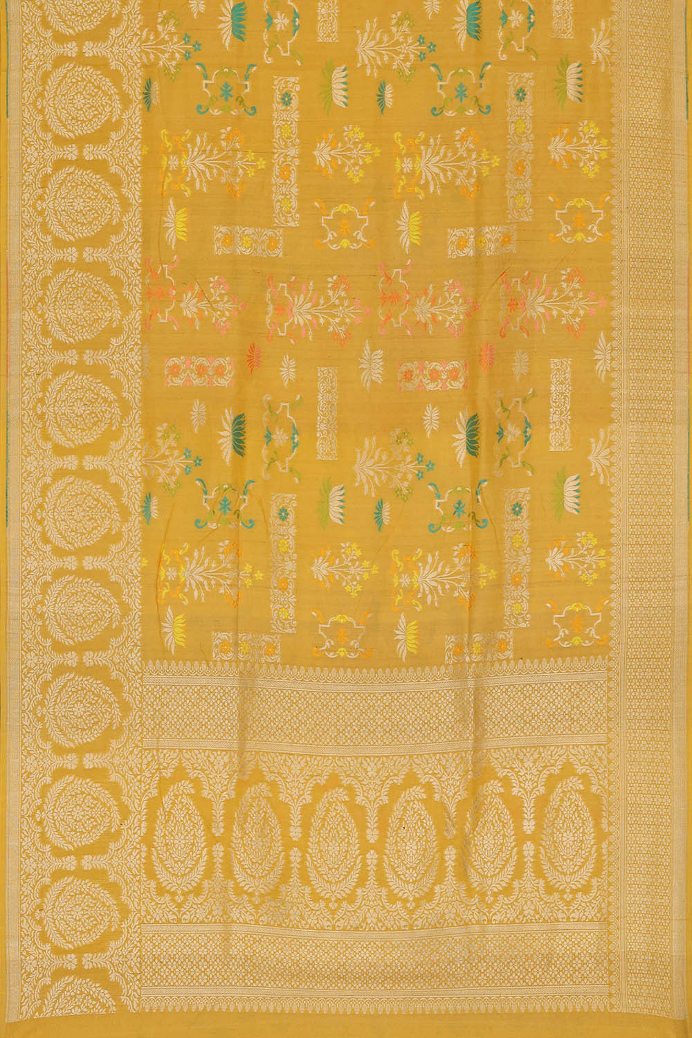 Tussar Georgette Mustard Yellow Saree