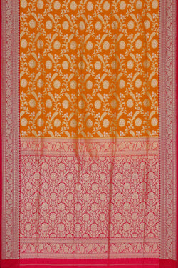 Image of Banarasi Silk Mustard Yellow Saree