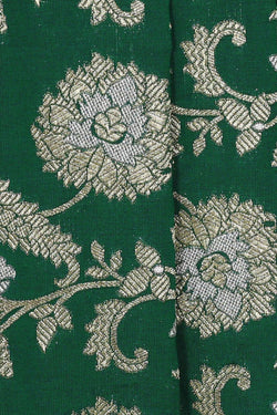 Image of Banarasi Silk Dark Green Saree