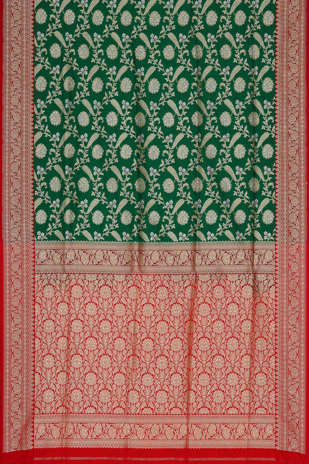 Banarasi Silk Dark Green Saree