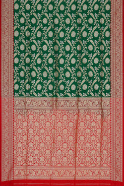 Image of Banarasi Silk Dark Green Saree