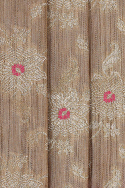 Image of Banarasi Silk Dark Cream Saree