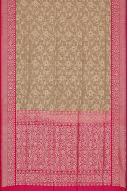 Image of Banarasi Silk Dark Cream Saree