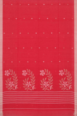 Image of Ponduru Handwoven Reddish Pink Jamdani Saree