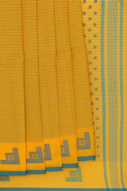 Image of Ponduru Handwoven Mustard Yellow Jamdani Saree