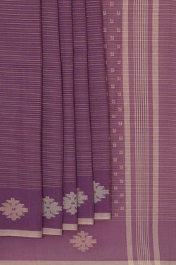 Image of Ponduru Handwoven Purple Jamdani Saree