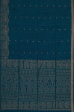 Image of Manipur Silk Peacock Blue Saree