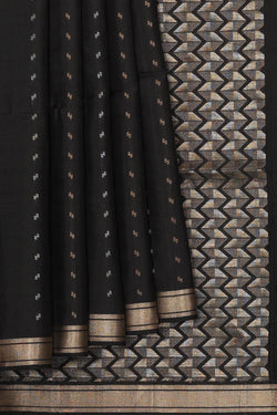 Image of Manipur Silk Black Saree