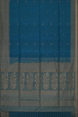 Image of Manipur Silk Peacock Blue Saree