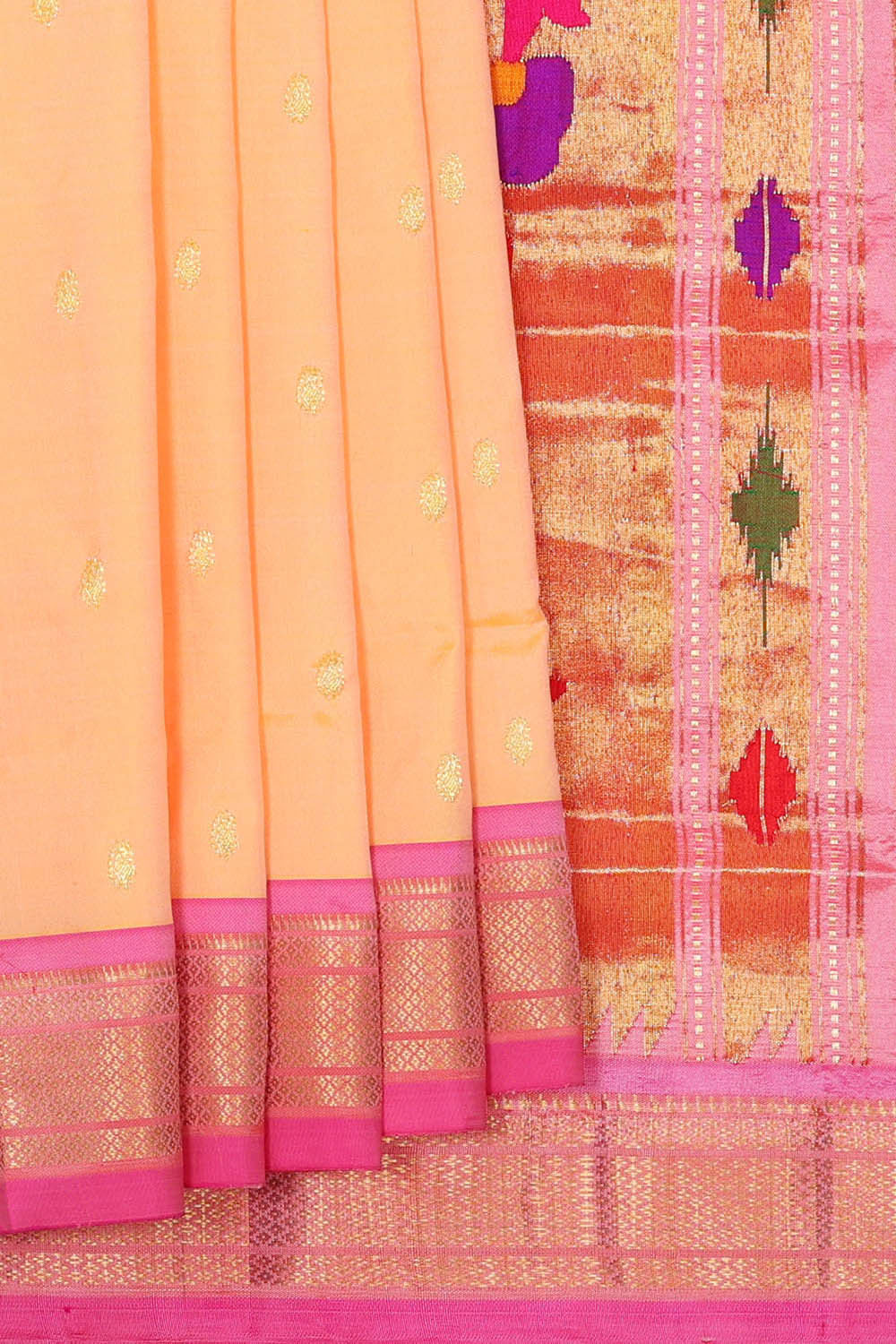 Image of Paithani Silk Light Peach Saree