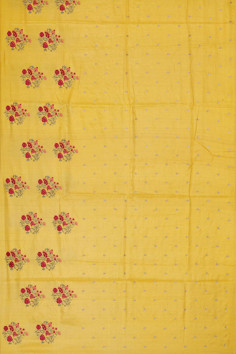 Embroidered Tussar Silk Yellow Saree